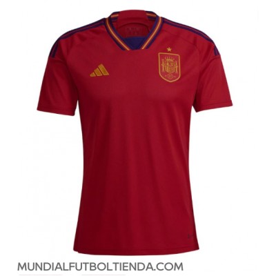 Camiseta España Primera Equipación Replica Mundial 2022 mangas cortas